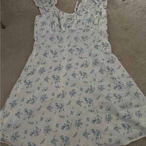 Cider White and Blue Floral Dress
